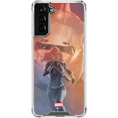 Marvel Black Widow Running Galaxy S21 FE Clear Case